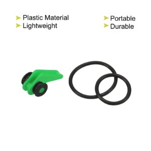 PATIKIL Fishing Hook Keeper, 10 Pack Plastic Fish Lure Bait Holder Accessories with 2 Size Rubber Rings for Fishing Rod Pole, Green