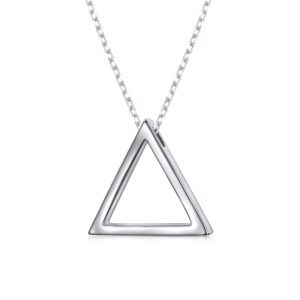 daochong 925 sterling silver geometric jewelry minimalist triangle pendant necklace for women birthday christmas