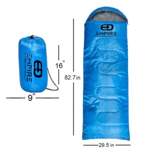 Sleeping Bag for Adults, Kids, Cold - Designed for 4 Season Weather Spring Summer Winter Fall – Lightweight and Waterproof Camping Equipment – for Hiking, Backpacking, Trekking, Outdoor