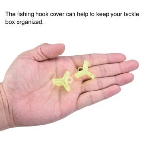 PATIKIL Fishing Hook Bonnets, 100 Pack Plastic Treble Hook Covers Hook Safety Caps Protectors Fit for Standard Size 1, 2, 3, Fluorescent Yellow