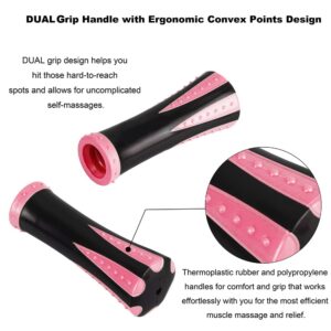 Yansyi Muscle Roller Stick for Athletes - Body Massage Roller Stick - Release Myofascial Trigger Points Reduce Muscle Soreness Tightness Leg Cramps & Back Pain for Physical Therapy & Recovery (Pink)