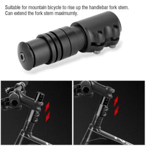 Bike Stem Riser Handlebar Extender, 4.7in Bicycle Handlebar Raiser Head Up Adapter, Aluminium Alloy Bike Stem Riser Fork Stem for Mountain Bike, Road Bike(Black)