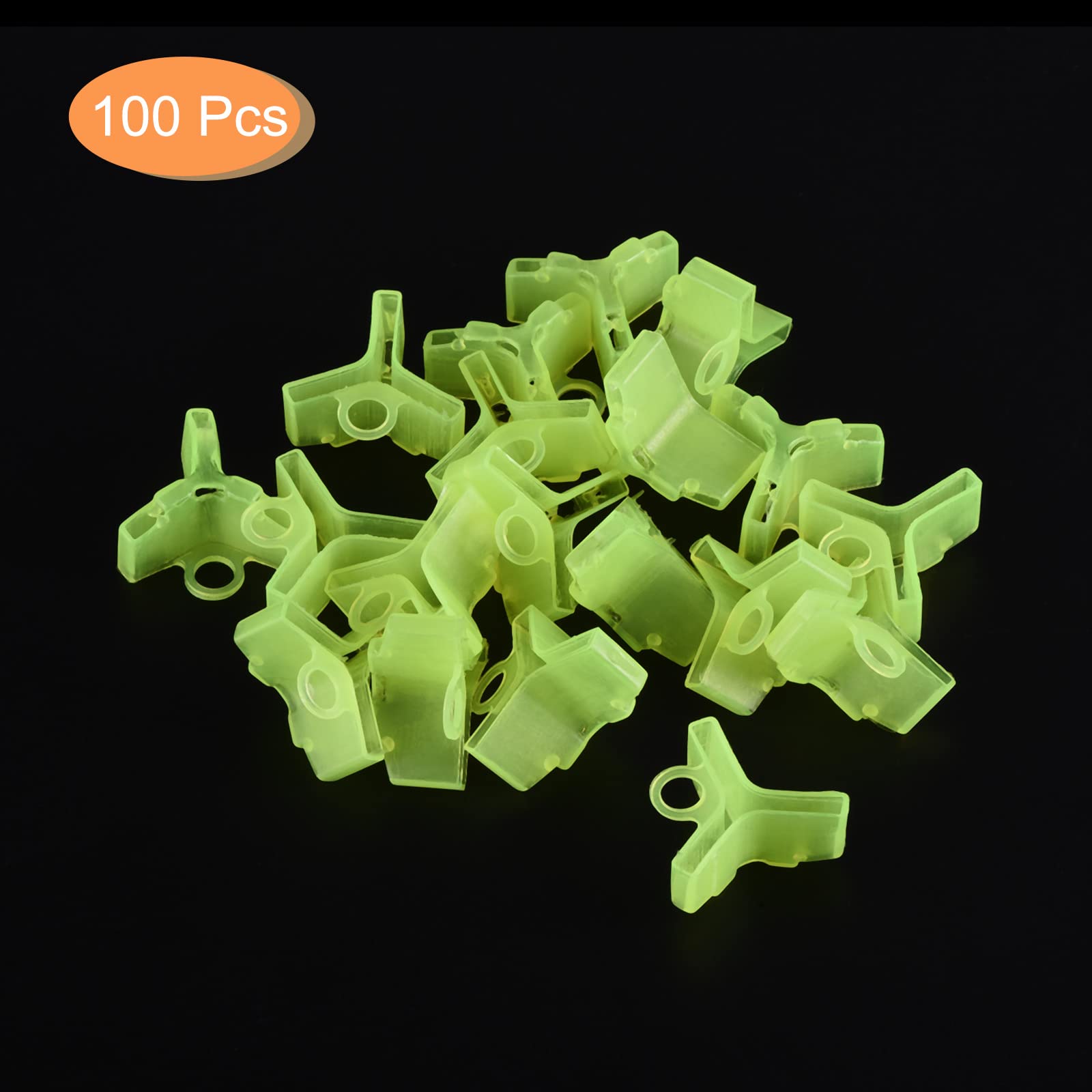 PATIKIL Fishing Hook Bonnets, 100 Pack Plastic Treble Hook Covers Hook Safety Caps Protectors Fit for Standard Size 1, 2, 3, Fluorescent Yellow