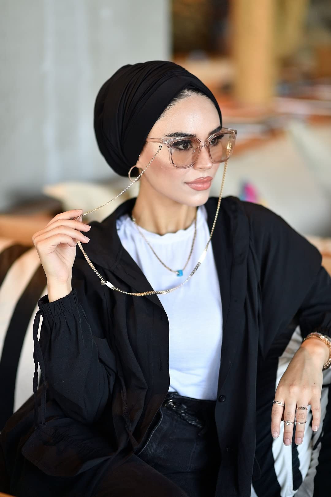 para life Dubai Turban-Turbans For Women-Hijab For Women|Hair Wraps-Head Wraps For Women|Hijab Undercap-Caps-Instant Hijab (Dubai Turban, Black)