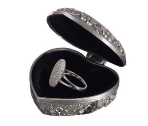 genuine silver twilight bella swan wedding ring, 925 sterling silver, women's ring micro pavé zircon ring with a jewelry heart box, breaking dawn bella swan engagement ring (10)