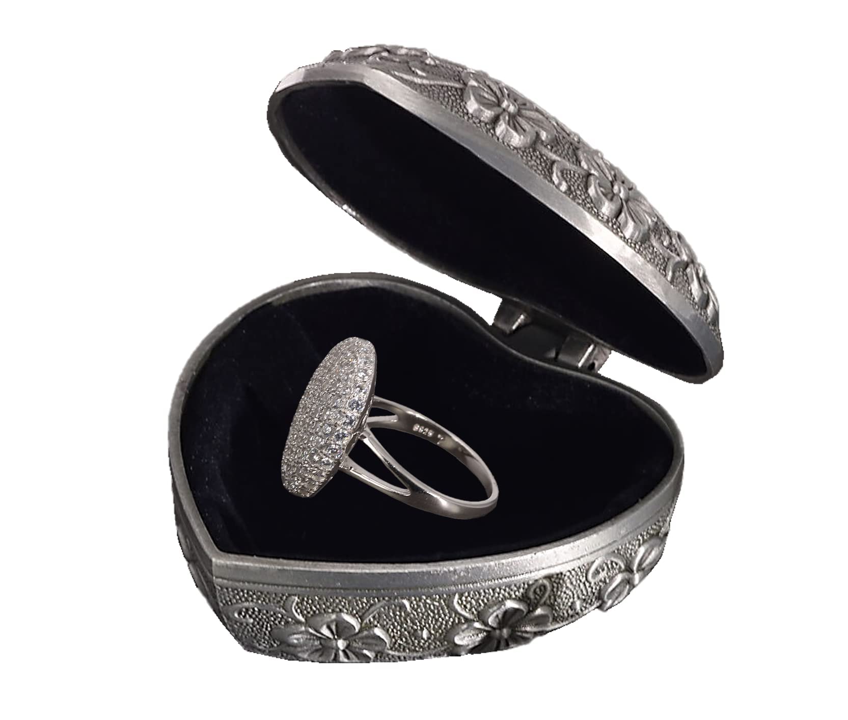 Genuine Silver Twilight Bella Swan Wedding Ring, 925 Sterling Silver, Women's Ring Micro Pavé Zircon Ring with a Jewelry Heart Box, Breaking Dawn Bella Swan engagement ring (9)