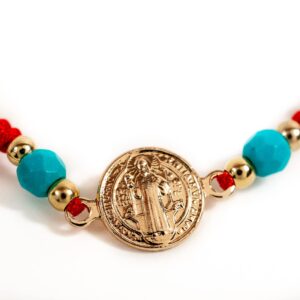 Alea Collection Powerful Amulets Good Luck Red String Handmade Saint Benedict Benedict Blessing Bracelet For Her