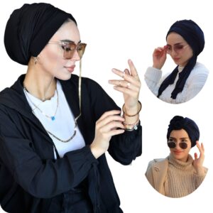 para life dubai turban-turbans for women-hijab for women|hair wraps-head wraps for women|hijab undercap-caps-instant hijab (dubai turban, black)