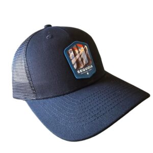 Sequoia Trucker Hat w/National Park Woven Patch (Black/Black)