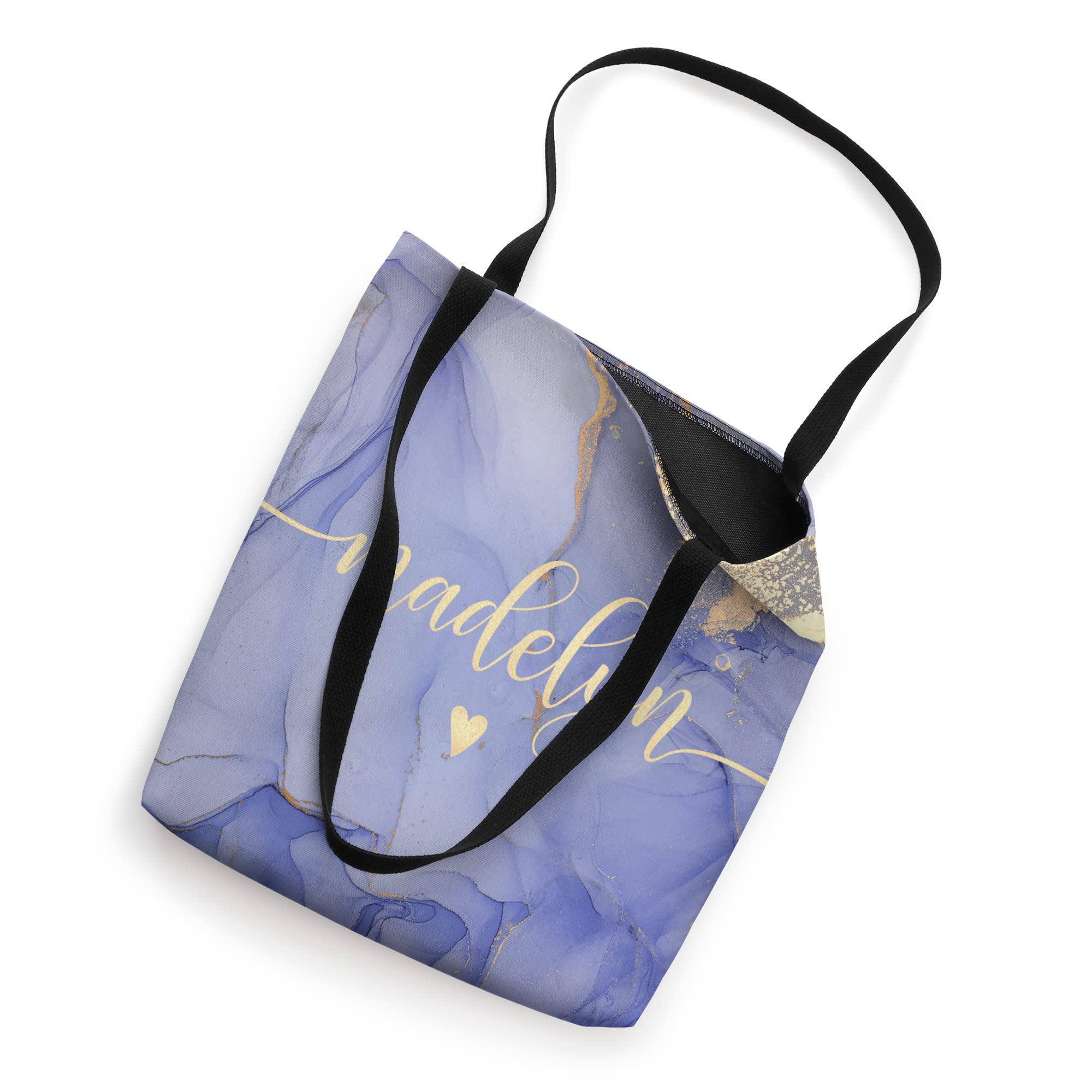 Madelyn Letter M Initial Cute Purple Personalized Tote Bag