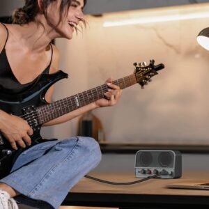 LEKATO Mini Guitar Amp Rechargeable Amplifier Electric Guitar Amp 5W, Clean/Overdrive,Bluetooth Guitar Amp Portable Guitar Amp for Daily Practice,Black