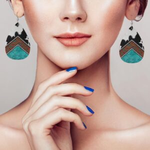 Faux Leather Teardrop Earrings for Women Drop Dangle Earrings Gift