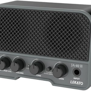 LEKATO Mini Guitar Amp Rechargeable Amplifier Electric Guitar Amp 5W, Clean/Overdrive,Bluetooth Guitar Amp Portable Guitar Amp for Daily Practice,Black