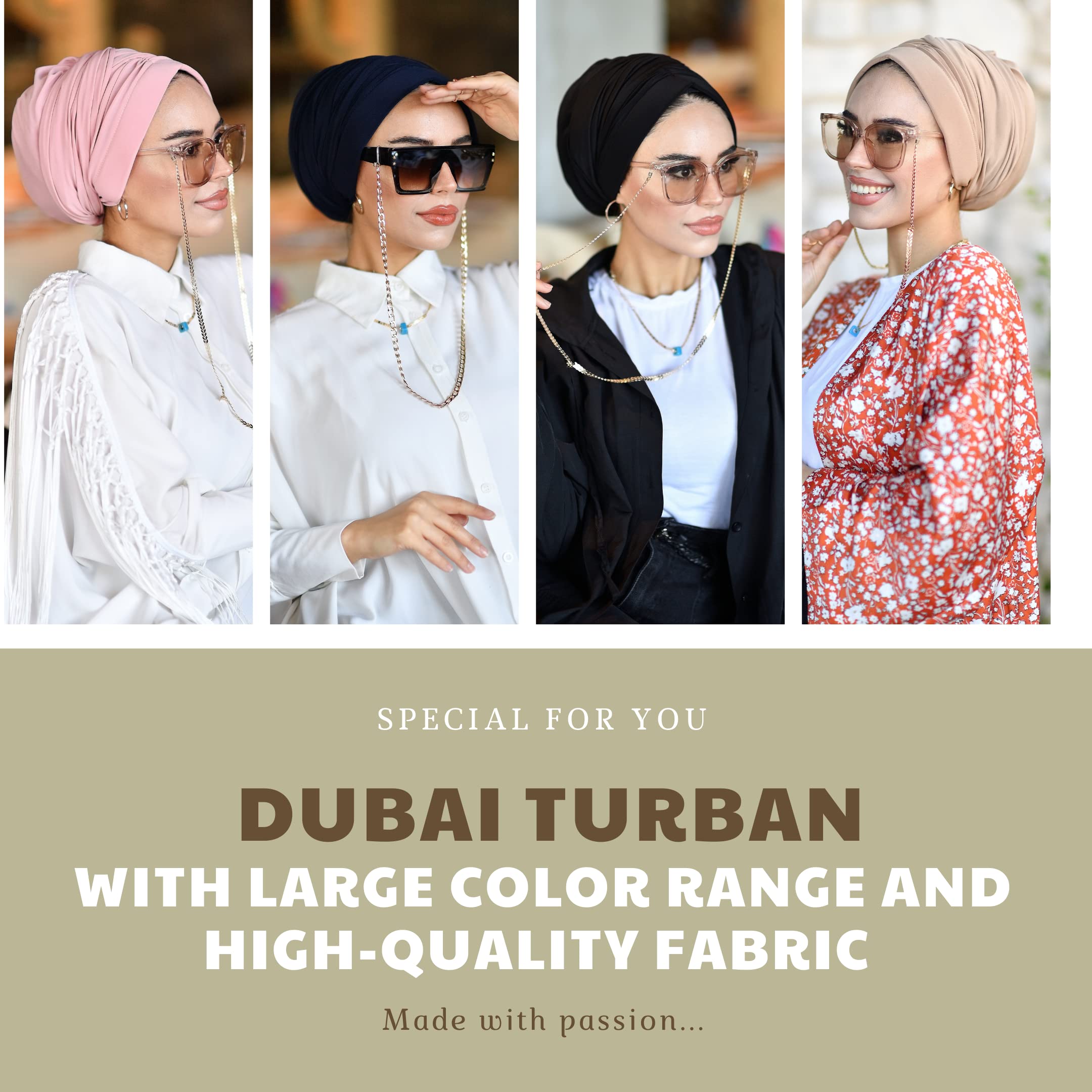 para life Dubai Turban-Turbans For Women-Hijab For Women|Hair Wraps-Head Wraps For Women|Hijab Undercap-Caps-Instant Hijab (Dubai Turban, Black)