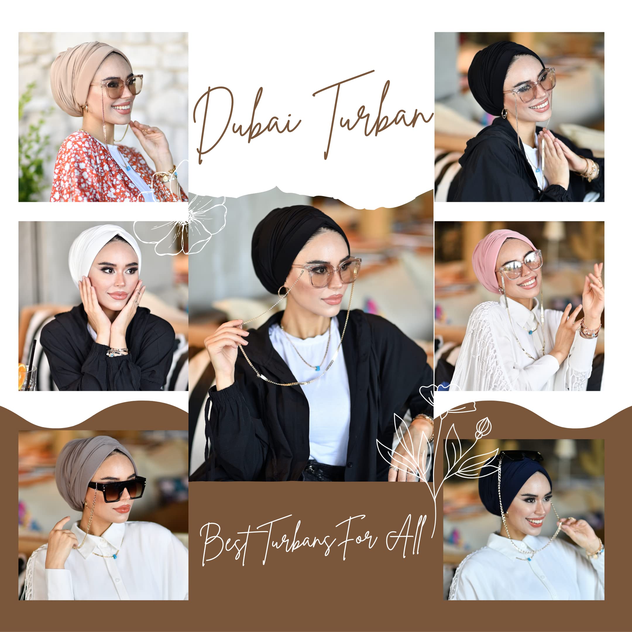 para life Dubai Turban-Turbans For Women-Hijab For Women|Hair Wraps-Head Wraps For Women|Hijab Undercap-Caps-Instant Hijab (Dubai Turban, Black)