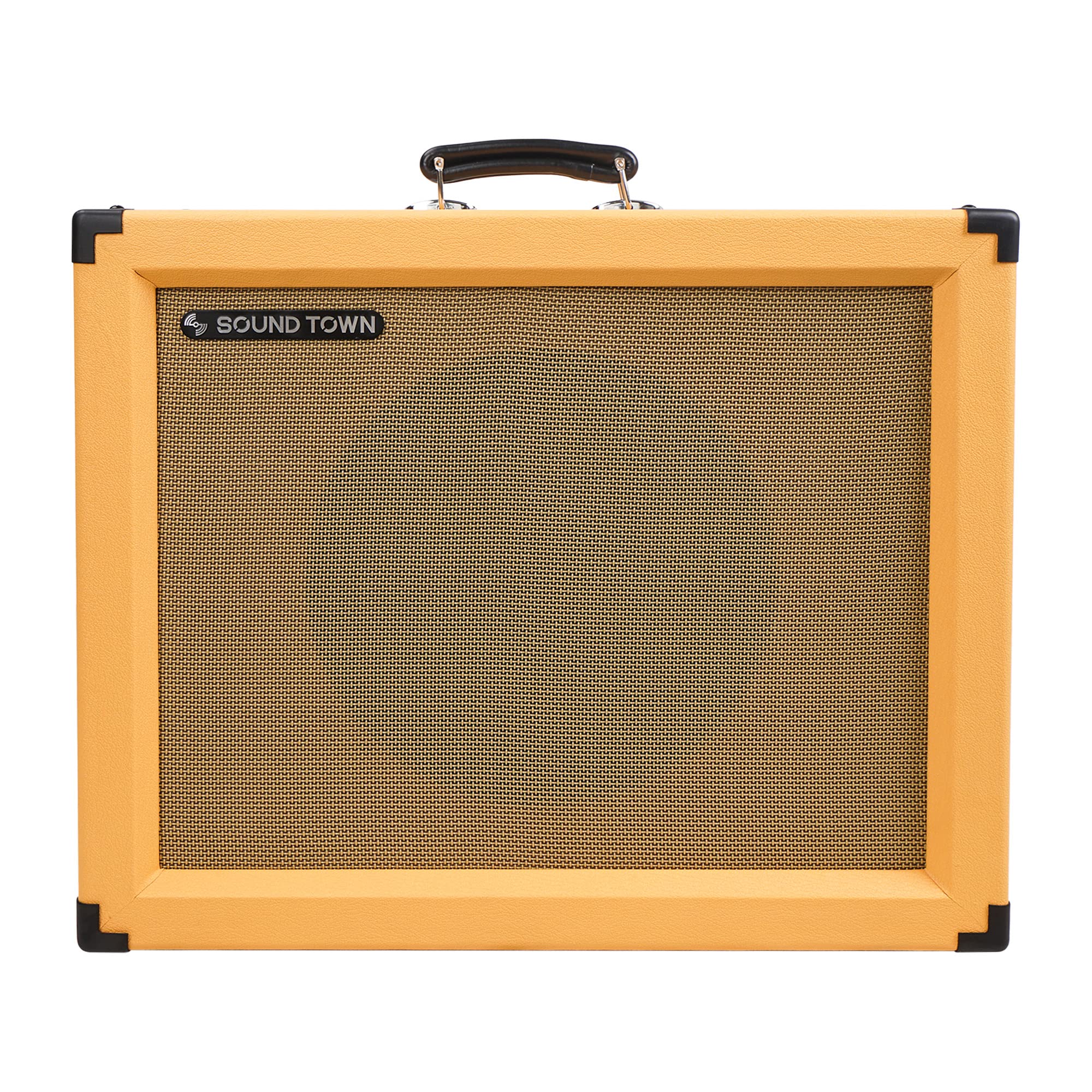 Sound Town 1 x 12" Empty Guitar Speaker Cabinet, with Birch Plywood Construction, Orange Tolex, Wheat Cloth Grill, Compatible with Celestion/Eminence Speakers (GUC112OR-EC)