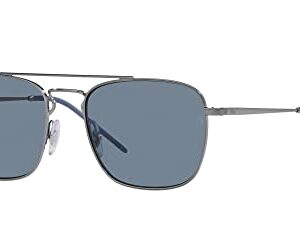 Ray-Ban RB3588 Square Sunglasses, Gunmetal/Dark Blue Polarized, 55 mm