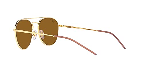 Ray-Ban RB3589 Square Sunglasses, Gold/Dark Brown Polarized, 55 mm