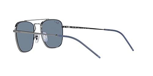 Ray-Ban RB3588 Square Sunglasses, Gunmetal/Dark Blue Polarized, 55 mm