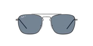 ray-ban rb3588 square sunglasses, gunmetal/dark blue polarized, 55 mm