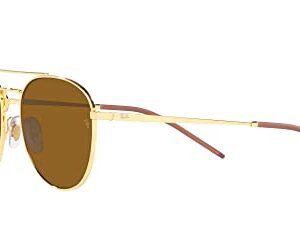 Ray-Ban RB3589 Square Sunglasses, Gold/Dark Brown Polarized, 55 mm