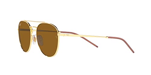 Ray-Ban RB3589 Square Sunglasses, Gold/Dark Brown Polarized, 55 mm