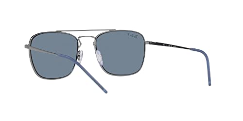 Ray-Ban RB3588 Square Sunglasses, Gunmetal/Dark Blue Polarized, 55 mm