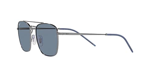 Ray-Ban RB3588 Square Sunglasses, Gunmetal/Dark Blue Polarized, 55 mm