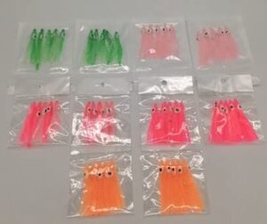 kokopros kokanee fishing- micro luminous 4.5 cm squid skirts-assorted 50- pk