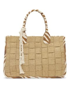 vince camuto orla tote, jute zebra, one size