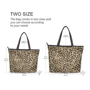 Sletend Tote Bag Leopard Print Handbags for Women Fashion Shoulder Bag for School Travel Work Shopping（L）