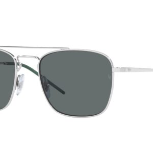 Ray-Ban RB3588 Square Sunglasses, Silver/Dark Grey Polarized, 55 mm