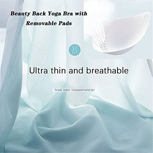 Ultra-Thin Ice Silk Bra, Plus Size Comfort Bra Silk Seamless Daily Sport Bras Beauty Back Yoga Bra with Removable Pads (Black+Blue, 5XL)