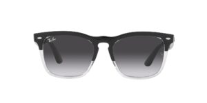 ray-ban rb4487 steve square sunglasses, black on transparent/grey gradient blue, 54 mm