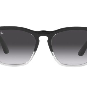 Ray-Ban RB4487 Steve Square Sunglasses, Black on Transparent/Grey Gradient Blue, 54 mm