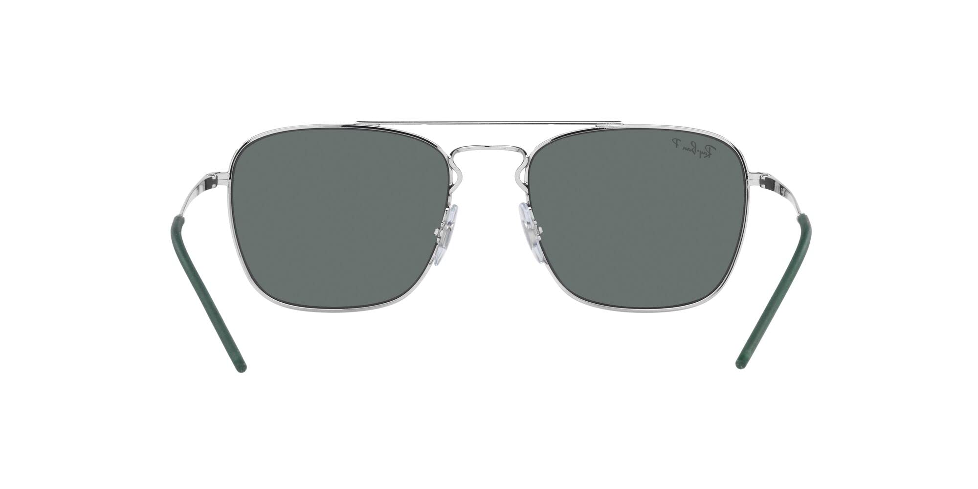 Ray-Ban RB3588 Square Sunglasses, Silver/Dark Grey Polarized, 55 mm