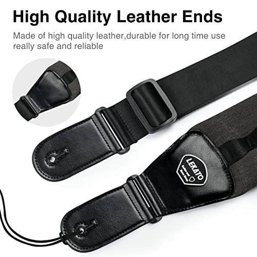 LEKATO Bass Guitar Strap for Heavy Bass and Guitars with 3.5” Wide Bass Guitar Strap Padded Thickened Foam Bass Strap Adjustable Length from 45" to 55" Bass Guitar Straps with 2 Strap Locks & 6 Picks