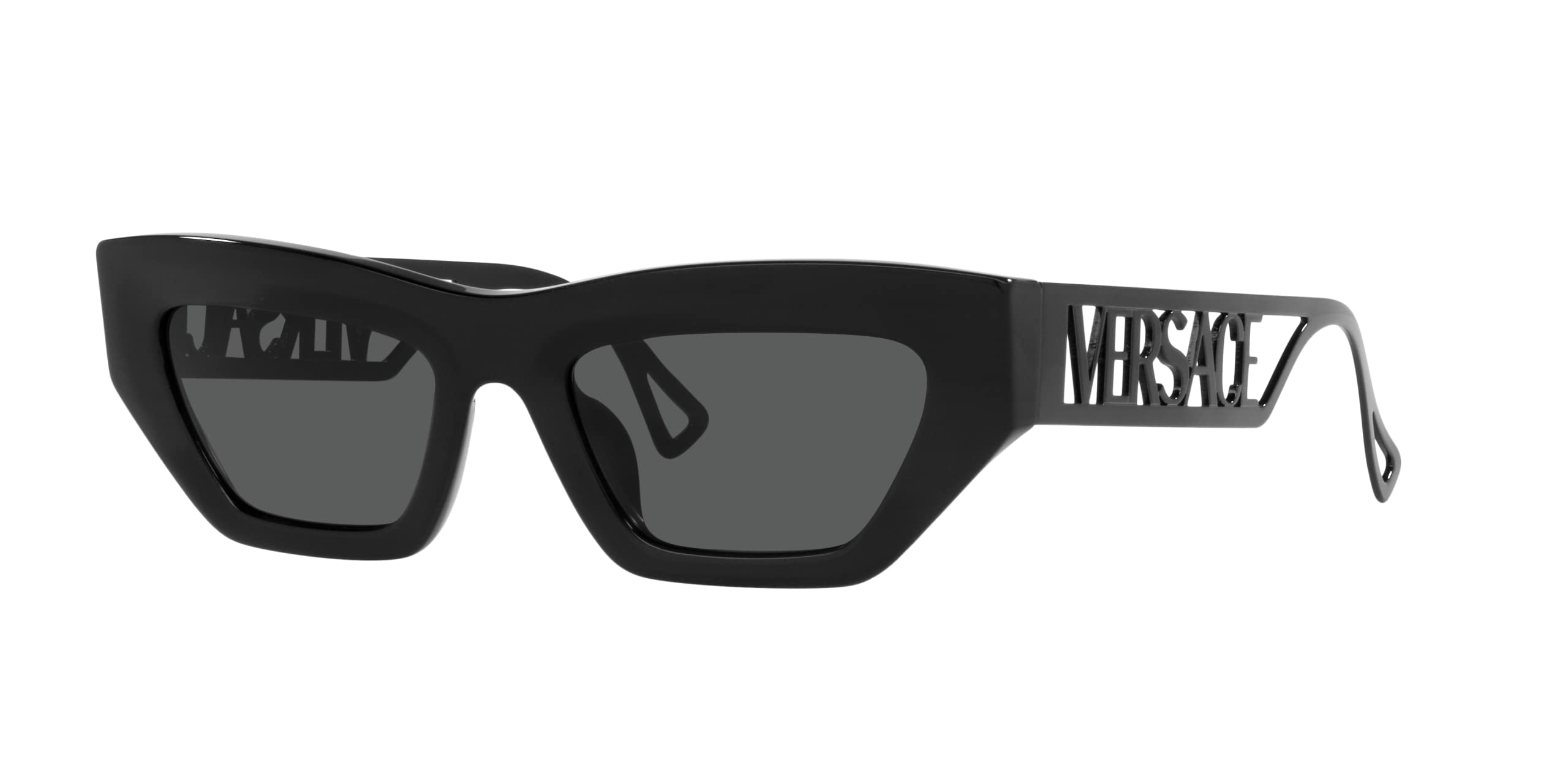 Versace Woman Sunglasses Black Frame, Dark Grey Lenses, 53MM