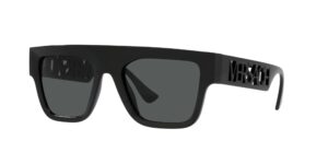 versace man sunglasses black frame, dark grey lenses, 53mm