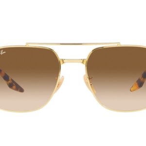 Ray-Ban RB3699 Square Sunglasses, Gold/Clear Brown Gradient, 56 mm