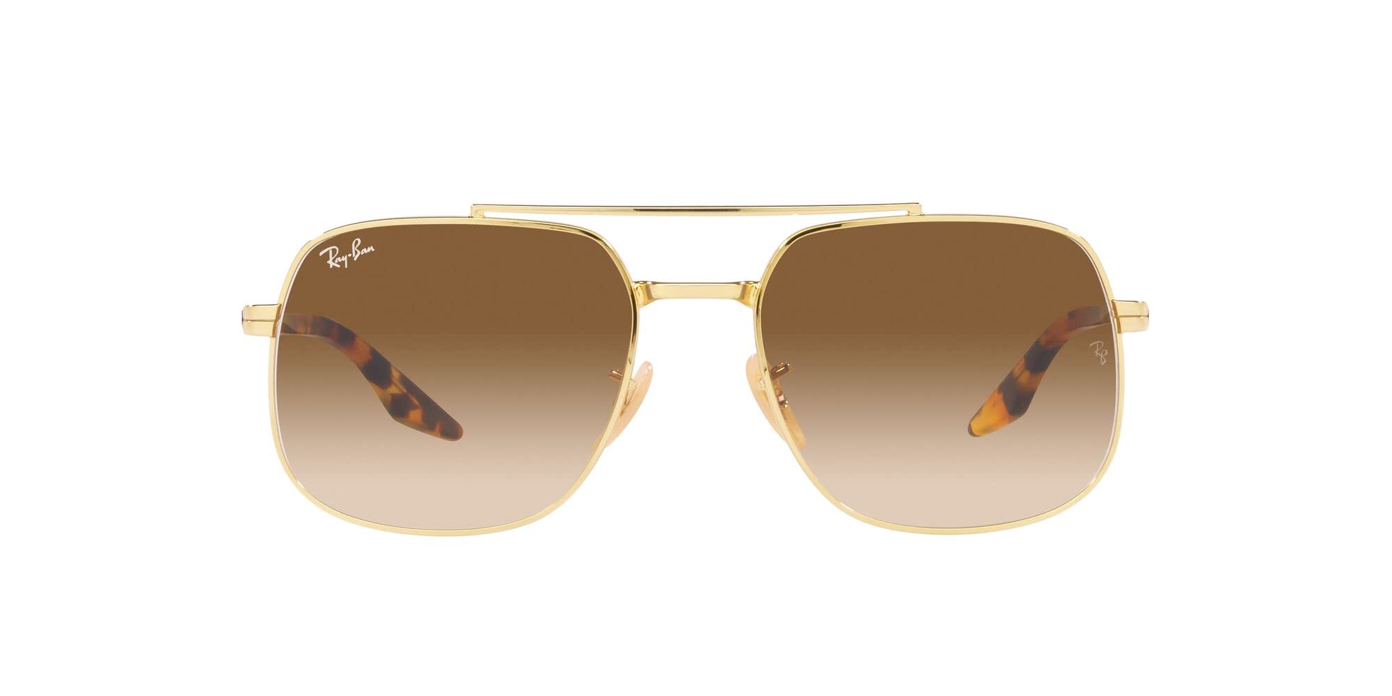 Ray-Ban RB3699 Square Sunglasses, Gold/Clear Brown Gradient, 56 mm