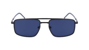 lacoste men's sunglasses l255s - matte dark grey with solid blue lens