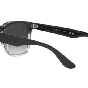 Ray-Ban RB4487 Steve Square Sunglasses, Black on Transparent/Grey Gradient Blue, 54 mm