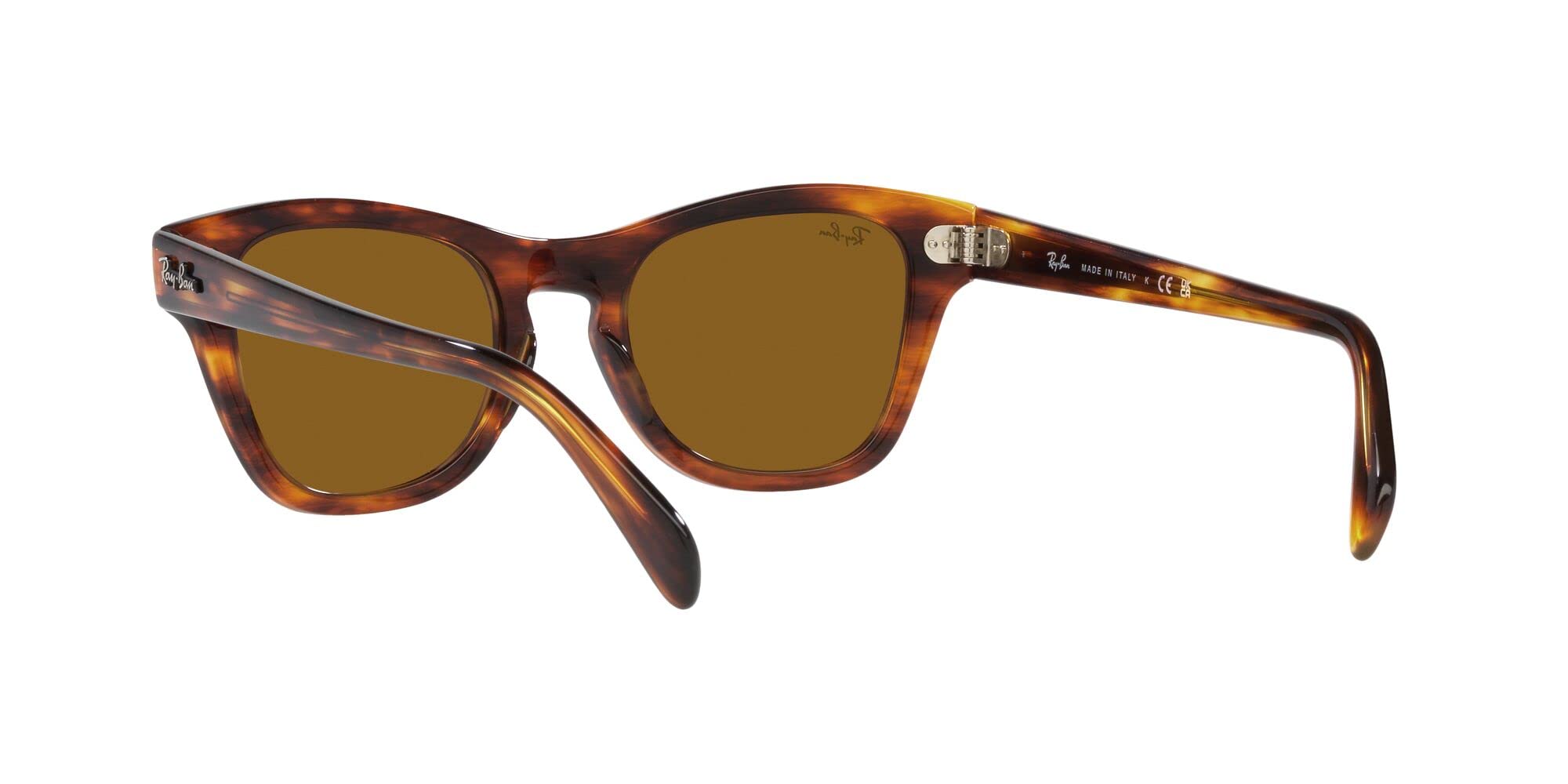 Ray-Ban RB0707S Square Sunglasses, Striped Havana/Brown, 50 mm