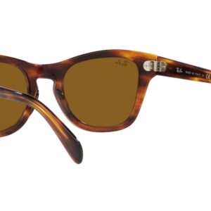 Ray-Ban RB0707S Square Sunglasses, Striped Havana/Brown, 53 mm