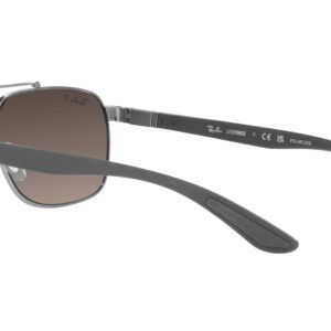 Ray-Ban RB3701 Liteforce Rectangular Sunglasses, Gunmetal/Grey Mirrored Polarized, 59 mm