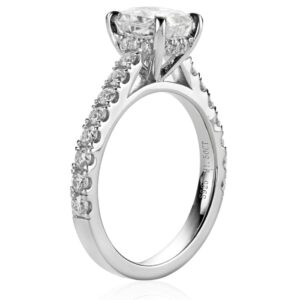 Sizeron Moissanite Engagement Rings 1.5 Ct Radiant Cut D Color VVS 18K White Gold Plated Sterling Silver For Women Size 7