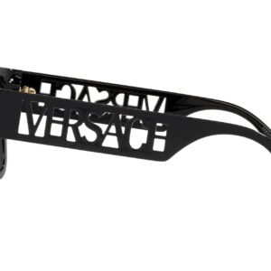 Versace Man Sunglasses Black Frame, Dark Grey Lenses, 53MM