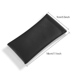 Pack of 3 Leather Soft Eyeglass Case Pouch Squeeze Top Sunglasses Case Portable Glasses Bag for Women and Men