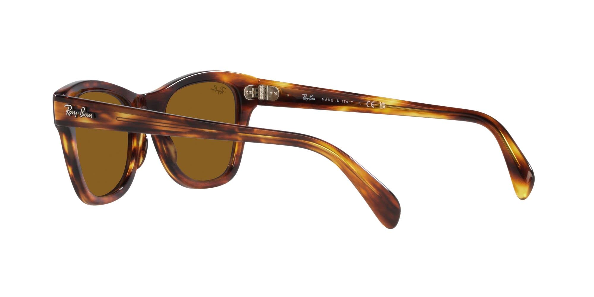 Ray-Ban RB0707S Square Sunglasses, Striped Havana/Brown, 50 mm